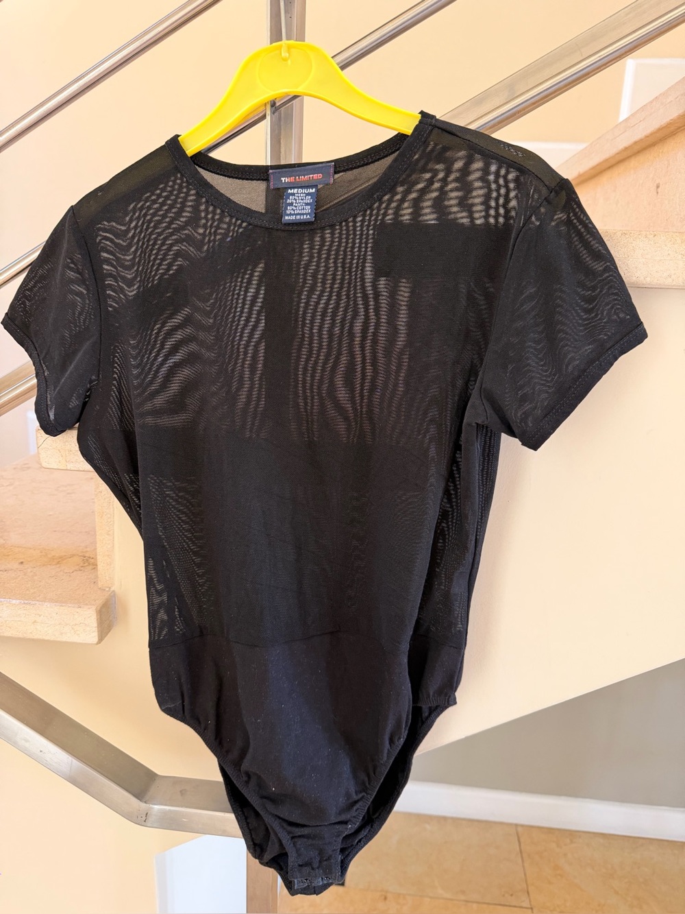 Vintage The Limited Black Mesh Short Sleeve Bodysuit